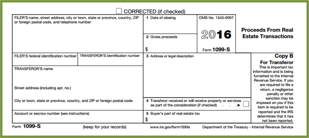 client story home sale not recorded on individual tax return form 1099 s 2016